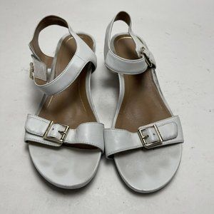 Vionic White Buckle Strap Slingback Sandals Womens Size 10